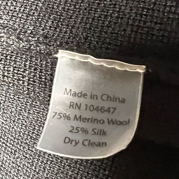 Kinross Cashmere Open Front Black Wool Silk Sweater Jacket Sz S - Picture 5 of 6